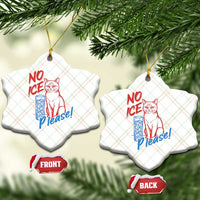 No Ice Please Angry Cat Graphic Ceramic Ornament Subtle Against Ice Protest Political Resistance