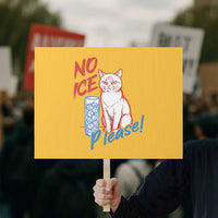 No Ice Please Angry Cat Graphic Protest Sign Subtle Against Ice Protest Political Resistance