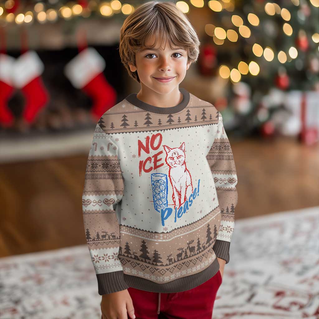 No Ice Please Angry Cat Graphic Ugly Christmas Sweater Subtle Against Ice Protest Political Resistance