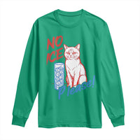 No Ice Please Angry Cat Graphic Long Sleeve Shirt Subtle Against Ice Protest Political Resistance