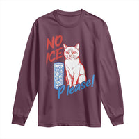 No Ice Please Angry Cat Graphic Long Sleeve Shirt Subtle Against Ice Protest Political Resistance