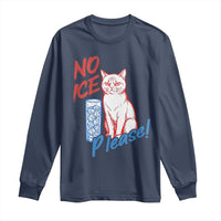 No Ice Please Angry Cat Graphic Long Sleeve Shirt Subtle Against Ice Protest Political Resistance