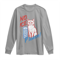 No Ice Please Angry Cat Graphic Long Sleeve Shirt Subtle Against Ice Protest Political Resistance