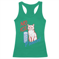 No Ice Please Angry Cat Graphic Racerback Tank Top Subtle Against Ice Protest Political Resistance