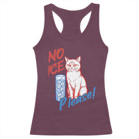 No Ice Please Angry Cat Graphic Racerback Tank Top Subtle Against Ice Protest Political Resistance