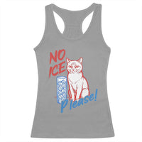 No Ice Please Angry Cat Graphic Racerback Tank Top Subtle Against Ice Protest Political Resistance