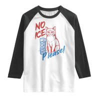No Ice Please Angry Cat Graphic Raglan Shirt Subtle Against Ice Protest Political Resistance