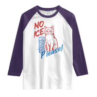 No Ice Please Angry Cat Graphic Raglan Shirt Subtle Against Ice Protest Political Resistance