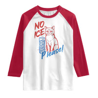 No Ice Please Angry Cat Graphic Raglan Shirt Subtle Against Ice Protest Political Resistance