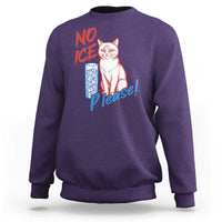 No Ice Please Angry Cat Graphic Sweatshirt Subtle Against Ice Protest Political Resistance