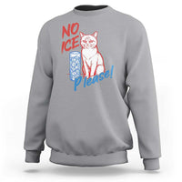 No Ice Please Angry Cat Graphic Sweatshirt Subtle Against Ice Protest Political Resistance