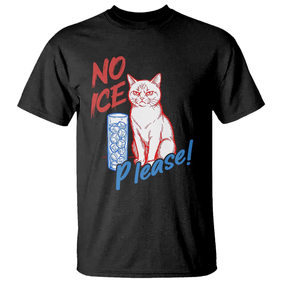 No Ice Please Angry Cat Graphic T Shirt Subtle Against Ice Protest Political Resistance