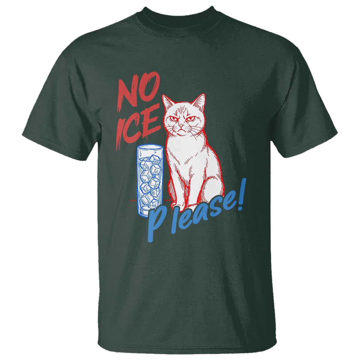 No Ice Please Angry Cat Graphic T Shirt Subtle Against Ice Protest Political Resistance