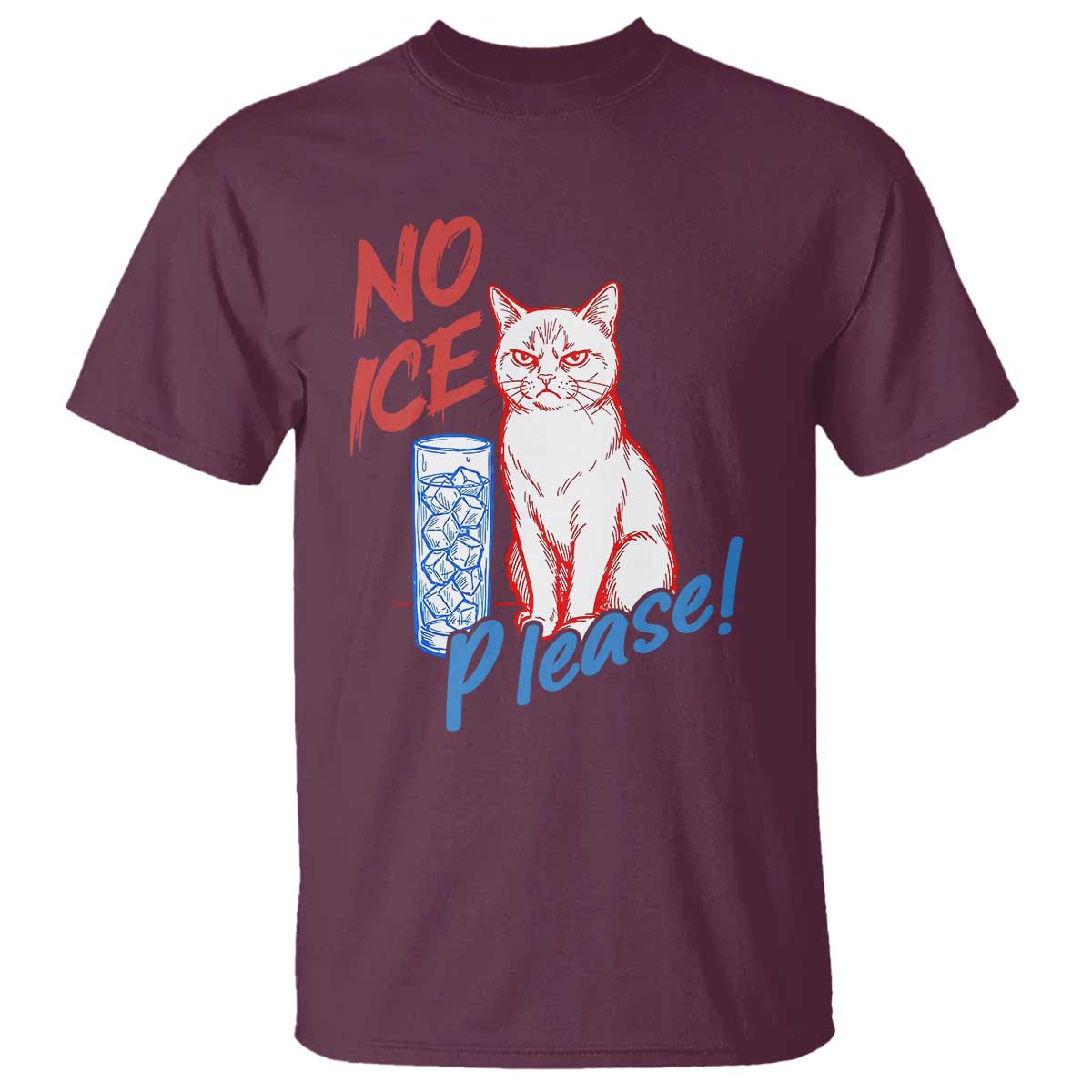 No Ice Please Angry Cat Graphic T Shirt Subtle Against Ice Protest Political Resistance