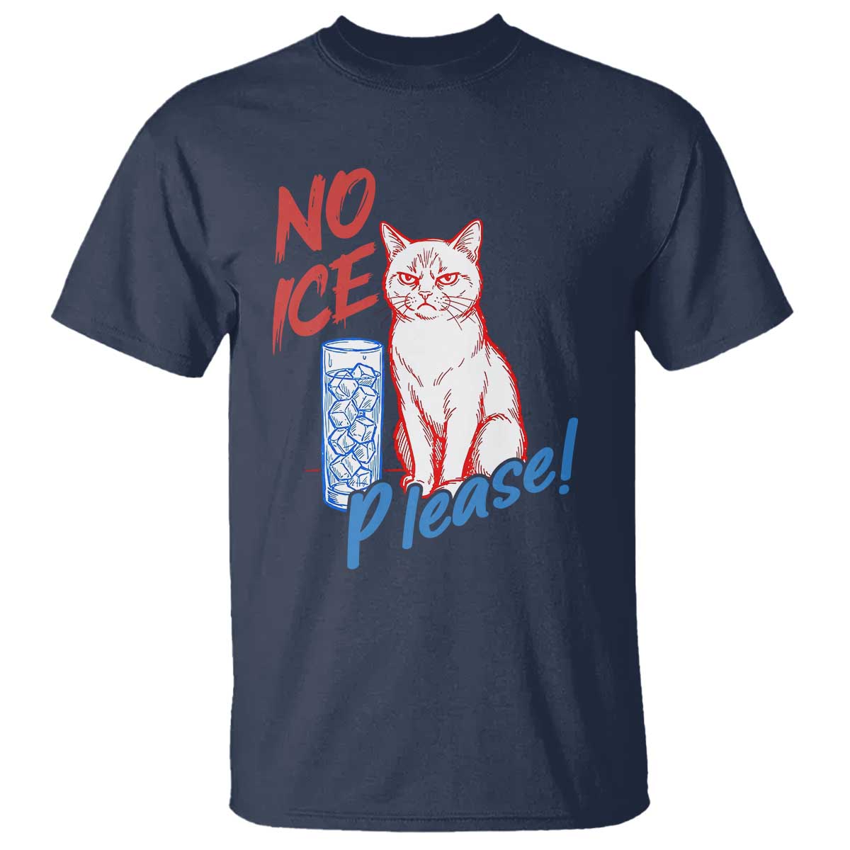 No Ice Please Angry Cat Graphic T Shirt Subtle Against Ice Protest Political Resistance