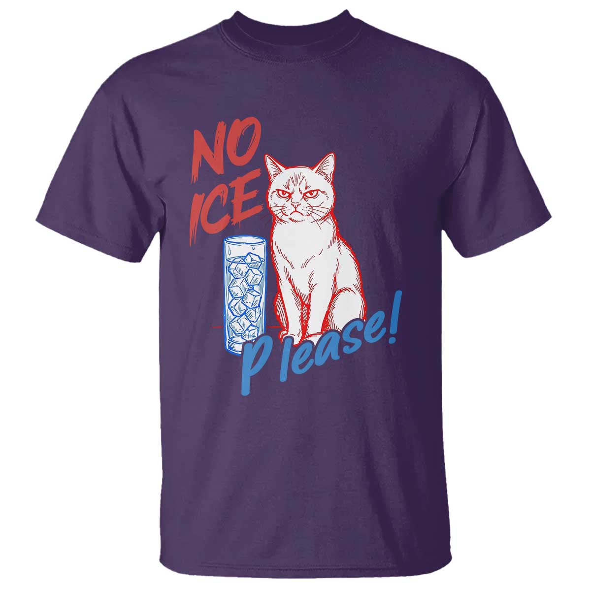 No Ice Please Angry Cat Graphic T Shirt Subtle Against Ice Protest Political Resistance