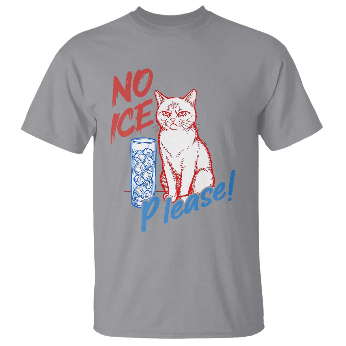 No Ice Please Angry Cat Graphic T Shirt Subtle Against Ice Protest Political Resistance