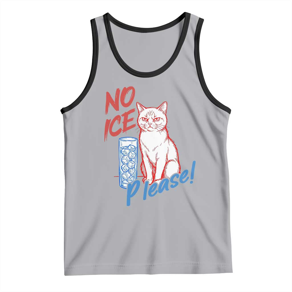 No Ice Please Angry Cat Graphic Tank Top Subtle Against Ice Protest Political Resistance