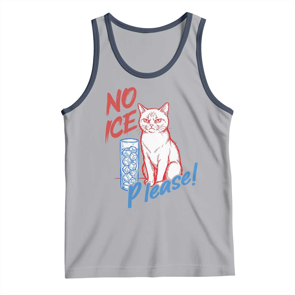 No Ice Please Angry Cat Graphic Tank Top Subtle Against Ice Protest Political Resistance