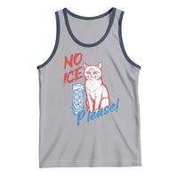 No Ice Please Angry Cat Graphic Tank Top Subtle Against Ice Protest Political Resistance