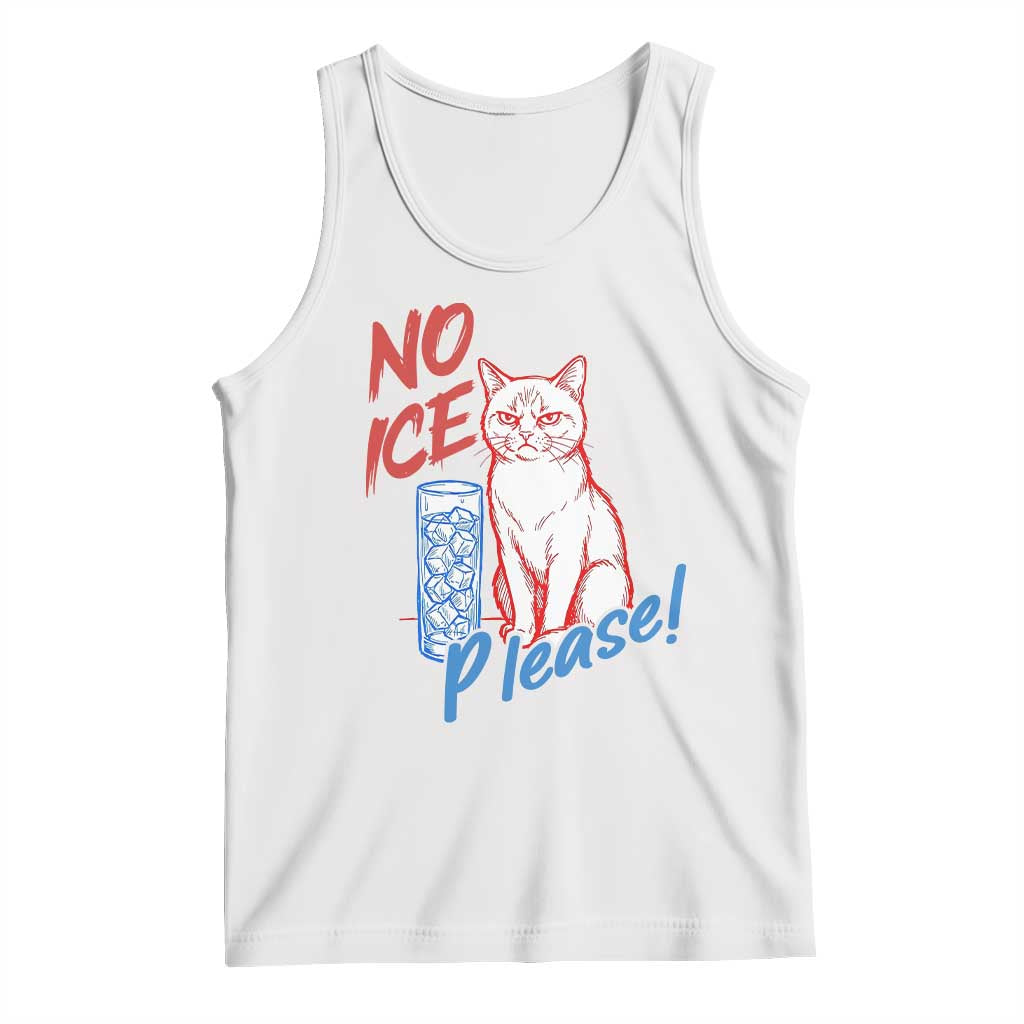 No Ice Please Angry Cat Graphic Tank Top Subtle Against Ice Protest Political Resistance