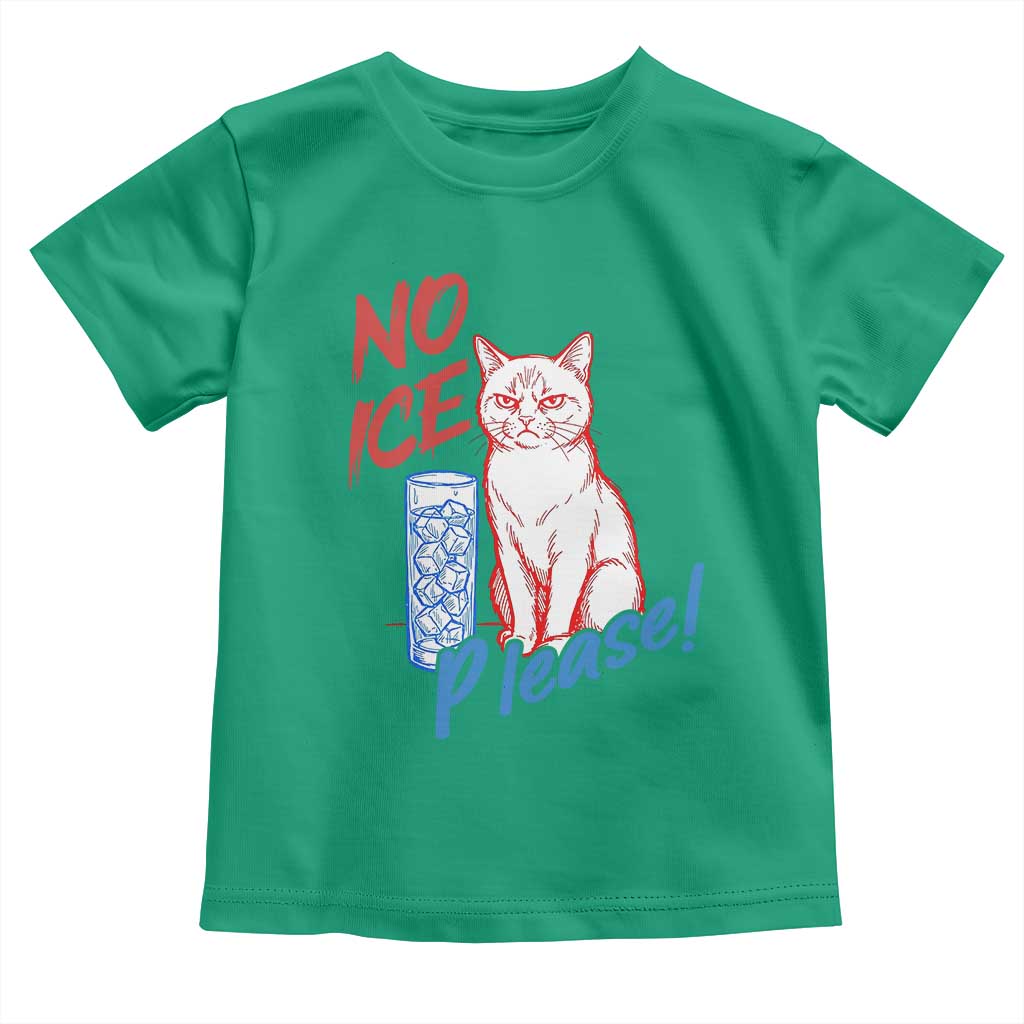 No Ice Please Angry Cat Graphic Toddler T Shirt Subtle Against Ice Protest Political Resistance