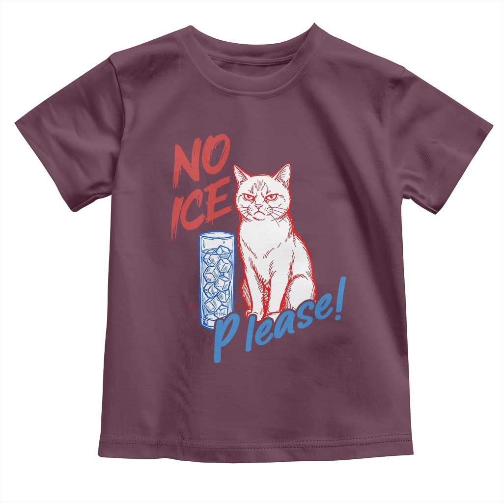 No Ice Please Angry Cat Graphic Toddler T Shirt Subtle Against Ice Protest Political Resistance