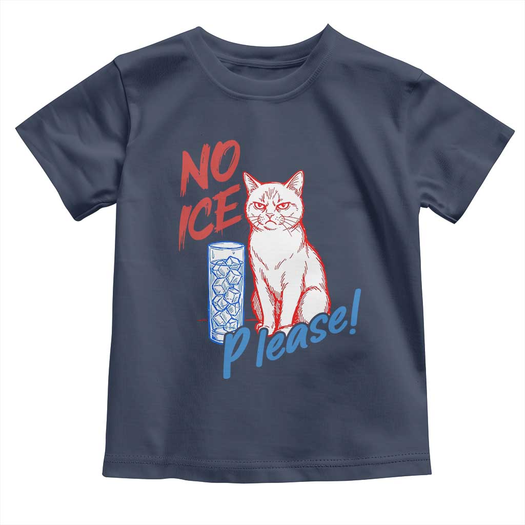 No Ice Please Angry Cat Graphic Toddler T Shirt Subtle Against Ice Protest Political Resistance
