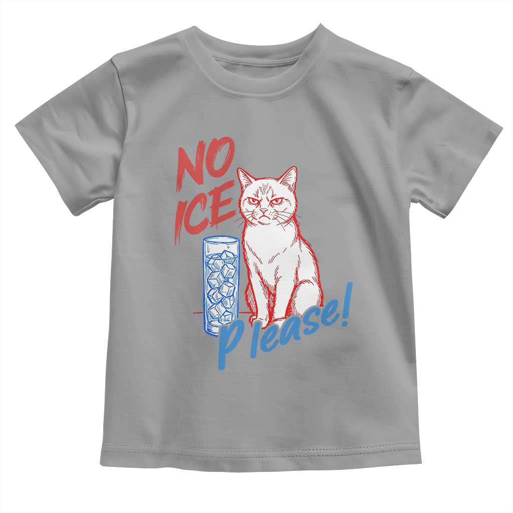No Ice Please Angry Cat Graphic Toddler T Shirt Subtle Against Ice Protest Political Resistance