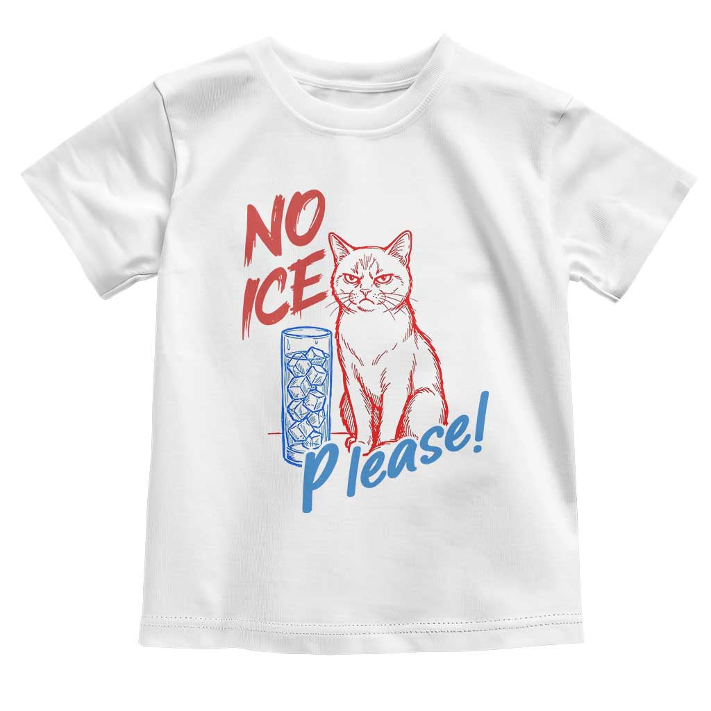No Ice Please Angry Cat Graphic Toddler T Shirt Subtle Against Ice Protest Political Resistance