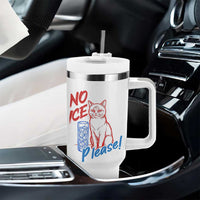 No Ice Please Angry Cat Graphic Tumbler With Handle Subtle Against Ice Protest Political Resistance