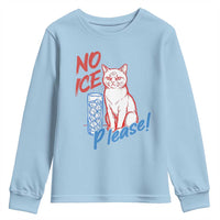 No Ice Please Angry Cat Graphic Youth Sweatshirt Subtle Against Ice Protest Political Resistance