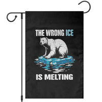 The Wrong Ice is Melting Polar Bear Garden Flag Against Ice Environmental Activist Protest