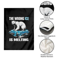 The Wrong Ice is Melting Polar Bear Garden Flag Against Ice Environmental Activist Protest