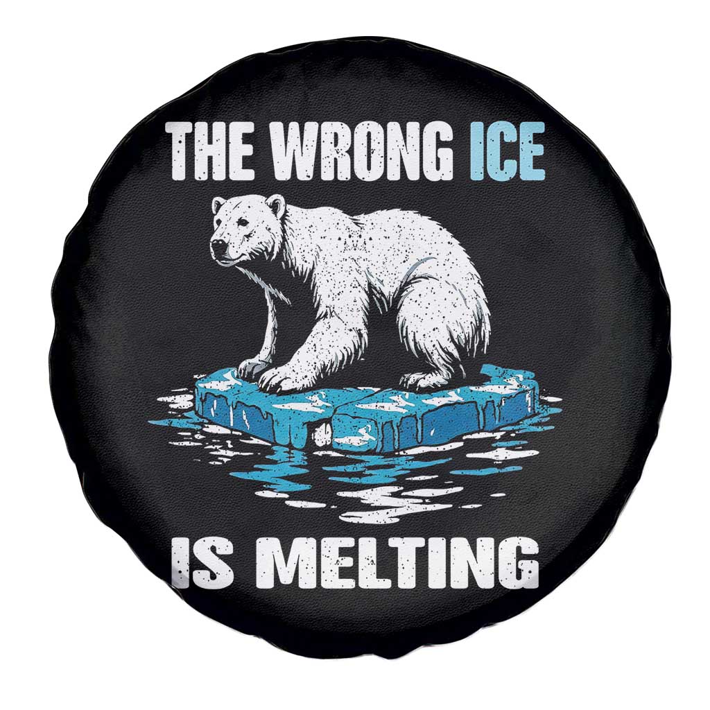 The Wrong Ice is Melting Polar Bear Spare Tire Cover Against Ice Environmental Activist Protest