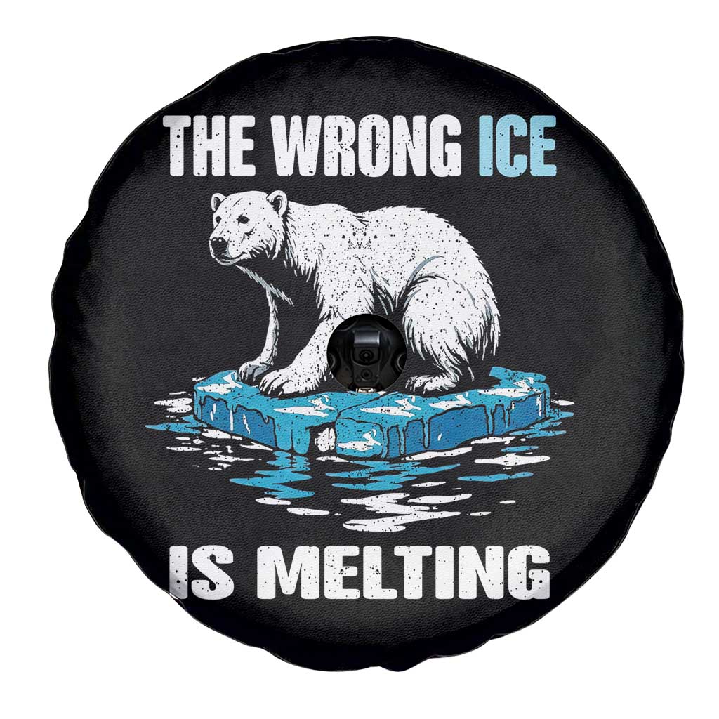 The Wrong Ice is Melting Polar Bear Spare Tire Cover Against Ice Environmental Activist Protest