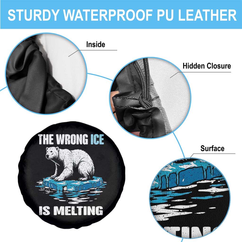 The Wrong Ice is Melting Polar Bear Spare Tire Cover Against Ice Environmental Activist Protest