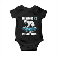 The Wrong Ice is Melting Polar Bear Baby Onesie Against Ice Environmental Activist Protest