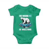 The Wrong Ice is Melting Polar Bear Baby Onesie Against Ice Environmental Activist Protest
