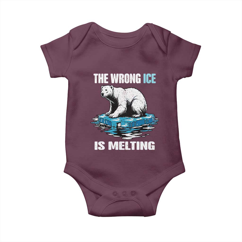 The Wrong Ice is Melting Polar Bear Baby Onesie Against Ice Environmental Activist Protest