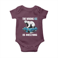 The Wrong Ice is Melting Polar Bear Baby Onesie Against Ice Environmental Activist Protest