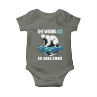 The Wrong Ice is Melting Polar Bear Baby Onesie Against Ice Environmental Activist Protest