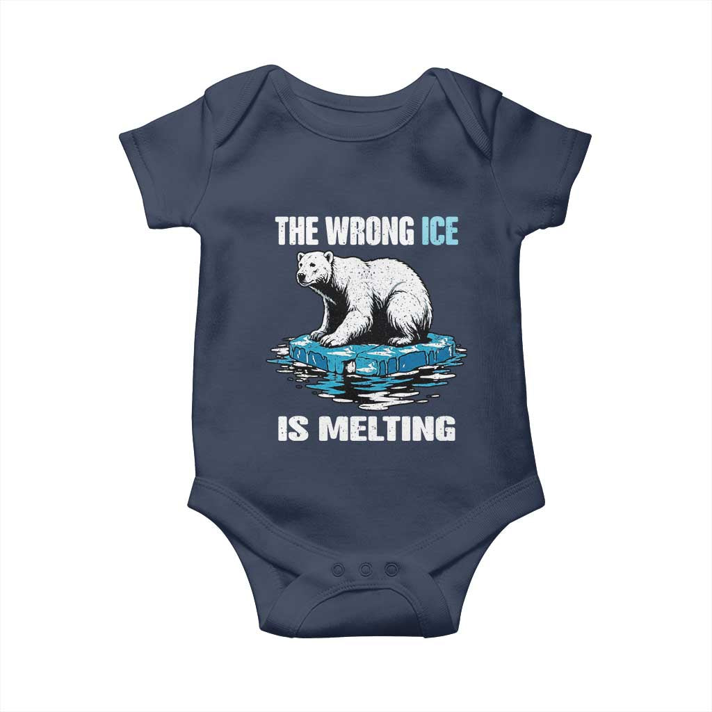 The Wrong Ice is Melting Polar Bear Baby Onesie Against Ice Environmental Activist Protest