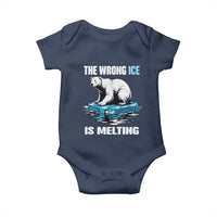 The Wrong Ice is Melting Polar Bear Baby Onesie Against Ice Environmental Activist Protest