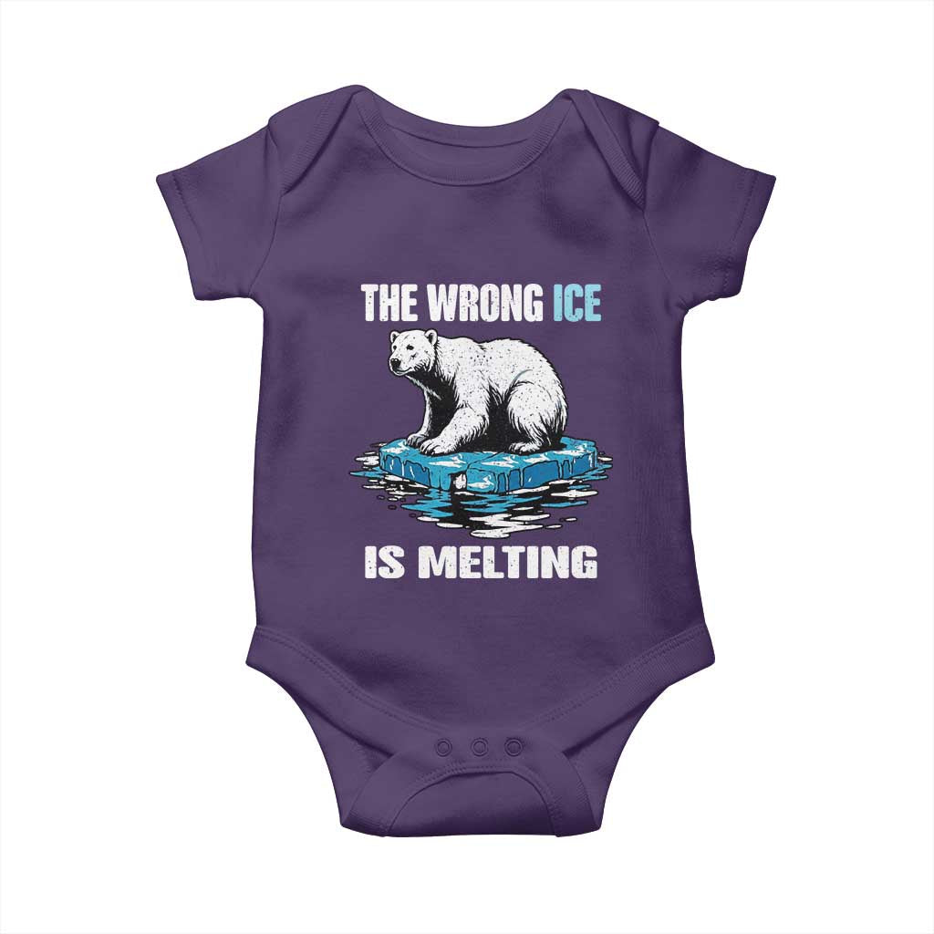 The Wrong Ice is Melting Polar Bear Baby Onesie Against Ice Environmental Activist Protest