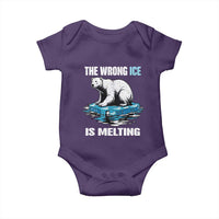 The Wrong Ice is Melting Polar Bear Baby Onesie Against Ice Environmental Activist Protest