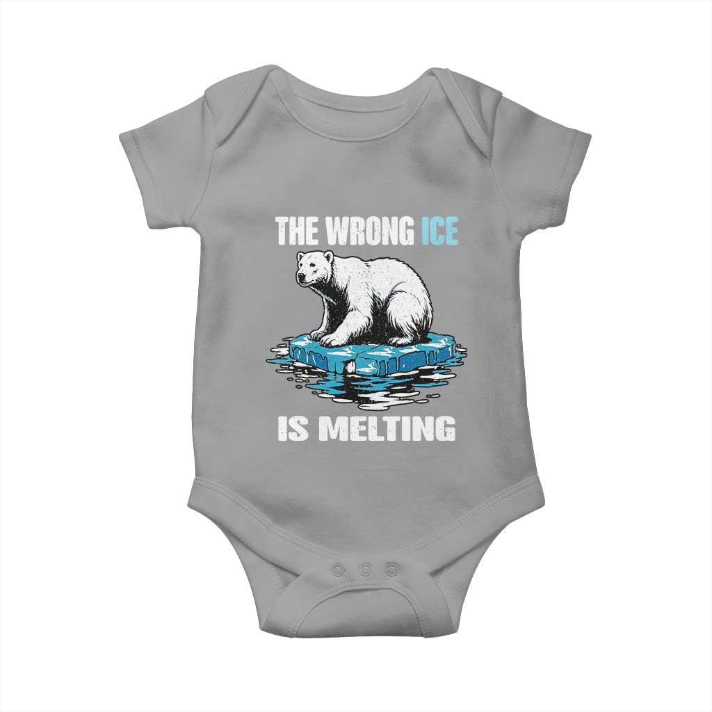 The Wrong Ice is Melting Polar Bear Baby Onesie Against Ice Environmental Activist Protest