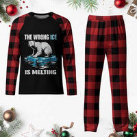 The Wrong Ice is Melting Polar Bear Plaid Pajama Set Against Ice Environmental Activist Protest
