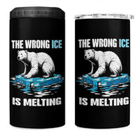 The Wrong Ice is Melting Polar Bear 4 in 1 Can Cooler Tumbler Against Ice Environmental Activist Protest