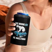 The Wrong Ice is Melting Polar Bear 4 in 1 Can Cooler Tumbler Against Ice Environmental Activist Protest